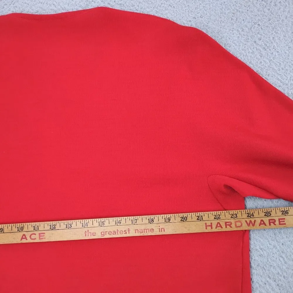Vintage St. Croix Sweater Mens Large Red Merino Wool Knitted Long Sleeve V Neck